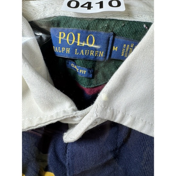 Polo Ralph Lauren Men's Rugby Shirt M Classic Fit Striped Colorblock Long Sleeve - Picture 8 of 8